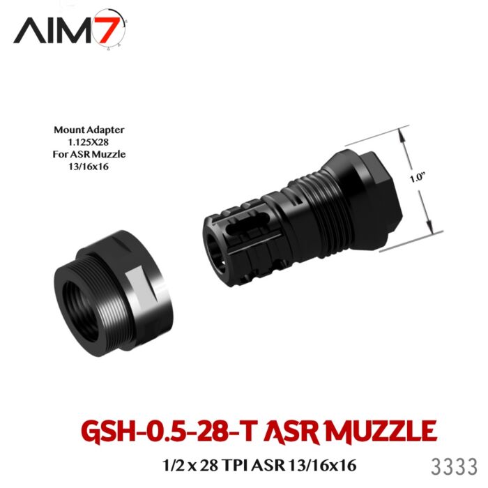 AIM7 Gsh-0.5-28T ASR Muzzle Brake 1/2x28 - Image 6