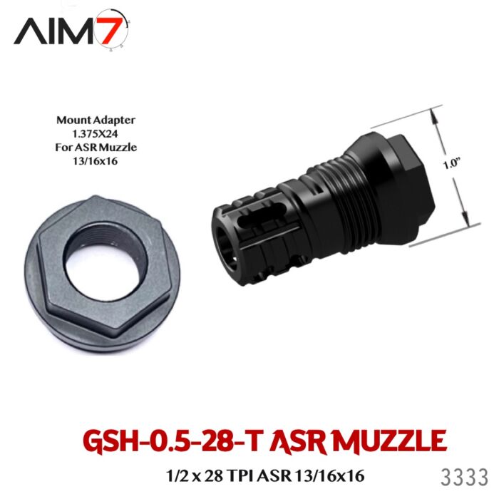AIM7 Gsh-0.5-28T ASR Muzzle Brake 1/2x28 - Image 7