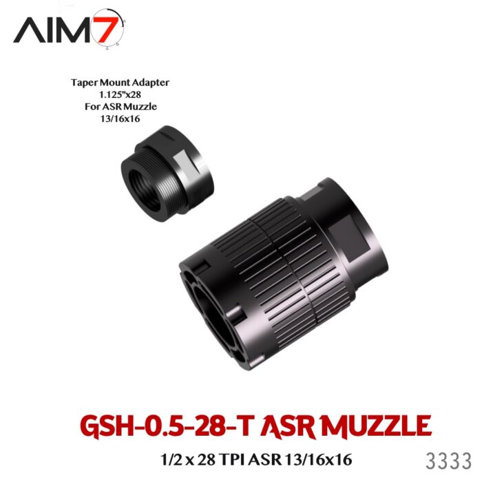 Aim7 Stratum Linear Comp with Taper ASR Mount  SARH 2 Port Muzzle Brake 556/223 1/2x28 - Image 29