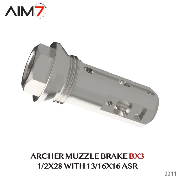 Aim7 ASR 13/16X16 Muzzle Brake BX3 1/2x28 556/223 - Image 4
