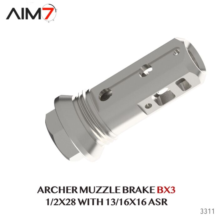 Aim7 ASR 13/16X16 Muzzle Brake BX3 1/2x28 556/223 - Image 6
