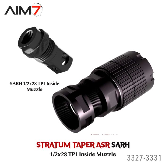 Aim7 Stratum Linear Comp with Taper ASR Mount  SARH 2 Port Muzzle Brake 556/223 1/2x28 - Image 3