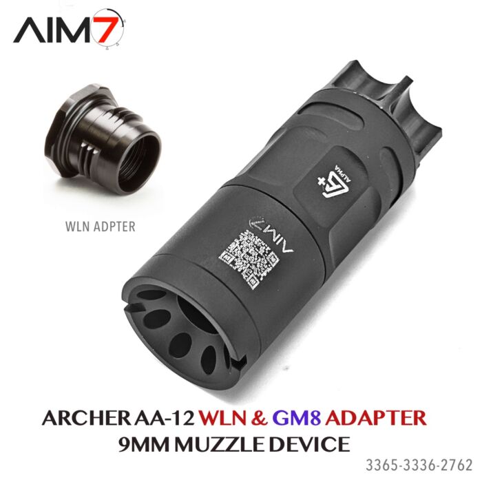 AIM7 ARCHER AA-12 WLN & Barrel Adapter Linear Comp 1/2x28 for 9MM - Image 12
