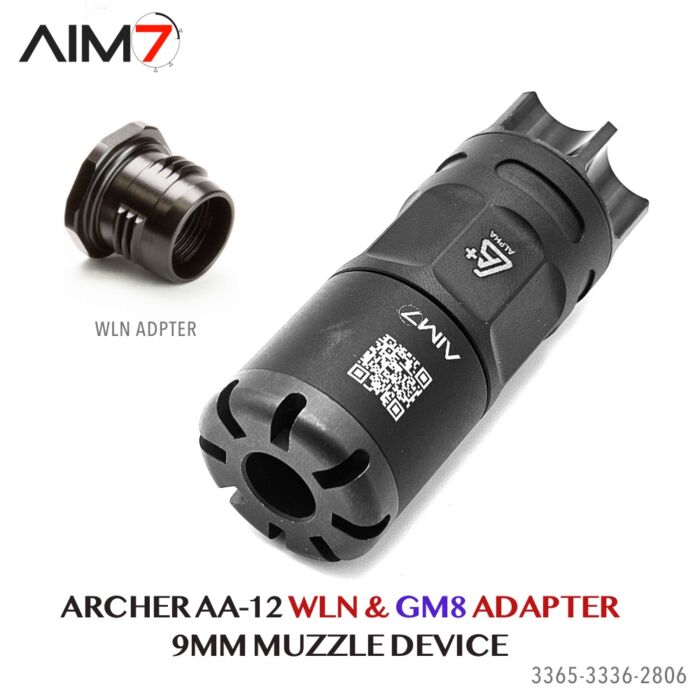 AIM7 ARCHER AA-12 WLN & Barrel Adapter Linear Comp 1/2x28 for 9MM - Image 8