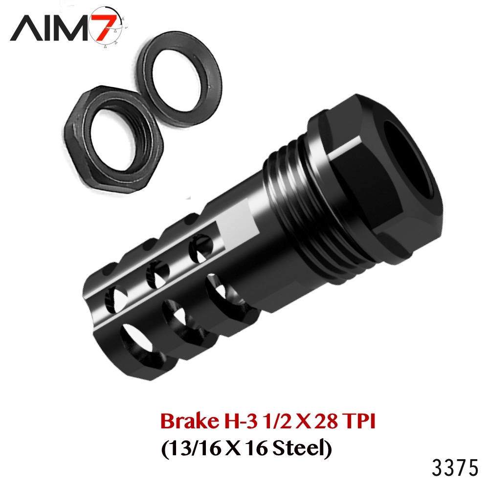 AIM7 Brake H-3 Muzzle Brake 13/16 X 16 (1/2x28 tpi)