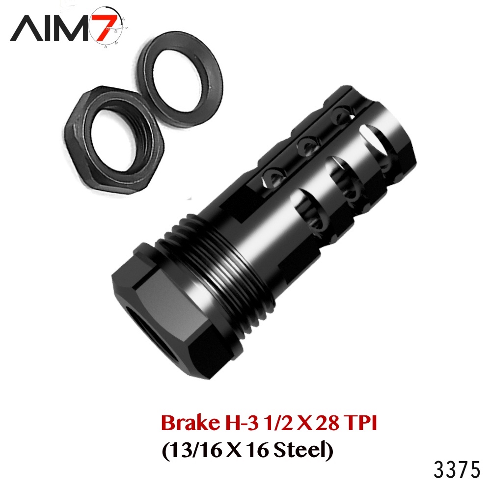 AIM7 Brake H-3 Muzzle Brake 13/16 X 16 (1/2x28 tpi) - Image 7