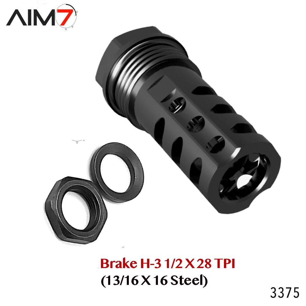 AIM7 Brake H-3 Muzzle Brake 13/16 X 16 (1/2x28 tpi) - Image 5