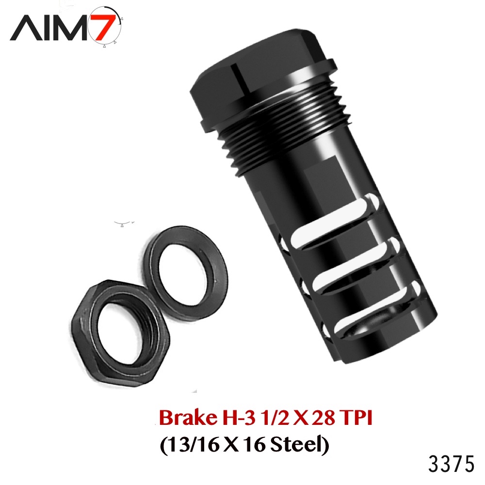AIM7 Brake H-3 Muzzle Brake 13/16 X 16 (1/2x28 tpi) - Image 4