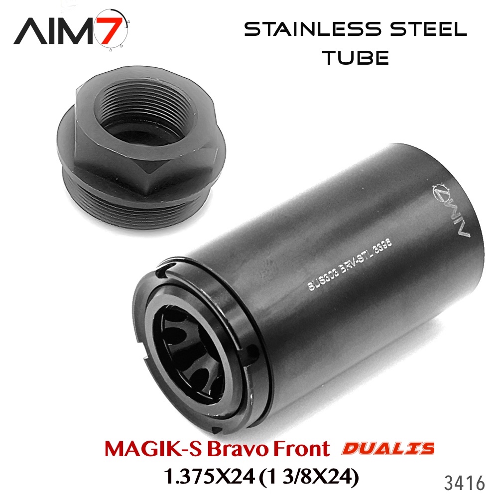 1/2-28 TPI Black Aluminum Muzzle Brake For 9mm Pistols Linear Compensator