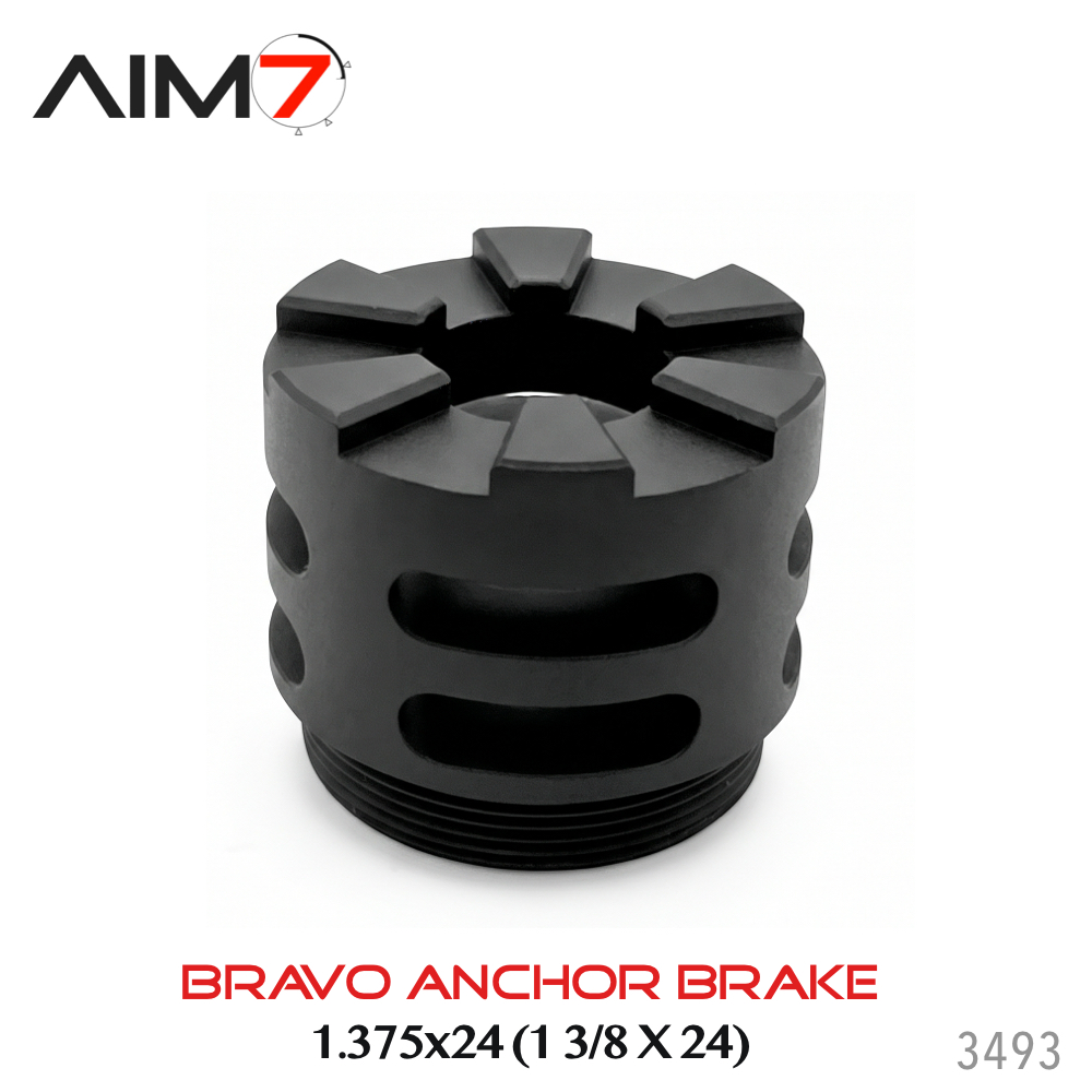 AIM7 Bravo HUB (1.375×24) Anchor Muzzle Brake – 6061-T6 Aluminum - Image 4